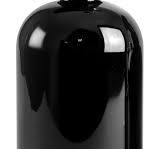 16 oz Black PET Boston Round Bottles w/ Black 2 Cc Lotion Pumps