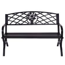 Sustainable and sturdy, this garden bench is solid and w… 50 Patio Garden Bench Park Yard Outdoor Furniture Steel Frame Porch Chair N33 Patio Chairs Swings Benches Yard Garden Outdoor Living Items