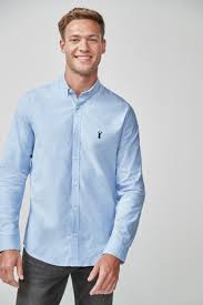 Buy Light Blue Slim Fit Long Sleeve Stretch Oxford Shirt From Next Usa