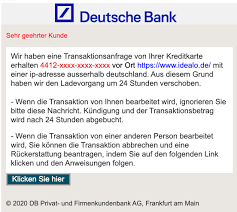 Almacena si el usuario ha guardado sus preferencias de cookies. Deutsche Bank Phishing Aktuell Diesen Fake Mails Durfen Sie Nicht Trauen