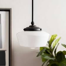 White Glass And Metal Pendant Light Kirklands