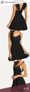 New Contrast Wing Back Cami Skater Dress Black Contrast Wing Back Cami Skater Dress Dresses In 2020 Dresses Skater Dress Black Skater Dress
