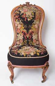 19th Century Needlepoint Upholstered English Slipper Chair From A Unique Collection Of Antique And Modern Chair Vintage Chairs Victorian Chair Antique Chairs