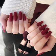 Amazon Com Edary 24pcs Matte Fake Nails Red Color Coffin Nails Full Cover Medium False Gel Nails Art Tips Sets For Women Beauty Sport beautiful red acrylic nails | naildesignsjournal.com.