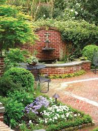 Brick Courtyard With Water Feature Water Features In The Garden Backyard Backyard Design