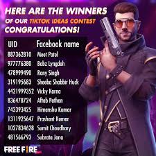 The full name on your account. Garena Free Fire Dear Survivors Thank You Everyone For Your Active Participation In The Tiktok Ideas Contest We Got A Lot Of Great Ideas Here S The List Of Winners Congratulations The