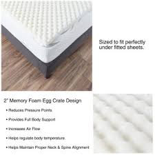 Offering the perfect combination of softness and support, this 3 mattress topper is made from resilient memory foam, which naturally conforms to the shape of your body, while a molded egg crate top offers ventilation and adjusts to your body's temperature. Furniture Egg Crate Mattress Topper Premium Foam By Body Huggar Beds Mattresses