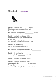 Blackbird The Beatles English Esl Worksheets For Distance Learning And Physical Classrooms