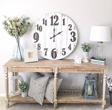 Console Table Styling Wall Clock Clock Home Decor Home Styling Farmhouse Decor Modern Farmhouse N Farmhouse Console Table Decor Console Table Decorating