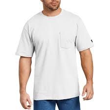 Dickies Men S Large White Pocket T Shirt Gs407wh Lg The Home Depot