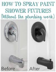 How To Spray Paint Shower Fixtures Without The Plumbing Work Bless Er House Painting Shower Remodeling Hacks Shower Fixtures