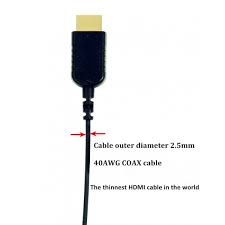 Ultra Thin Micro Hdmi 2 0 To Standard Hdmi Cable
