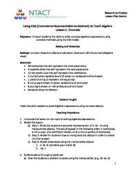 Using Cra To Teach Algebra Lesson 1 Algebra Lessons Teaching Algebra Algebra