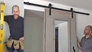 (3) the gap at the head is too big on one side; How To Install A Hanging Barn Door Youtube