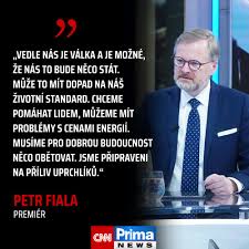 Fiala narovinu o válce: Ovlivní to náš standard. Budeme muset něco obětovat  a snést. https://iprima.tv/35iZngy