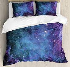 Rated 5 out of 5 stars. Ambesonne Outer Space Duvet Cover Set Galaxy Stars In Space Celestial Astronomic Planets In The Universe Milky Way Decorative 3 Piece Bedding Set With 2 Pillow Shams Queen Size Navy Purple Shopglobal24x7
