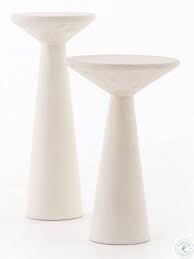 Everett Parchment White Ravine Concrete Accent Table Set Of 2 In 2020 Accent Table Sets Accent Table White Accent Table