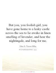 But You You Foolish Girl You Have Gone Home To A Leaky Castle Picture Quotes