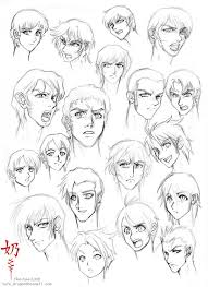 Study Faces And Hair Male Anime Male Face Anime Face Drawing Anime