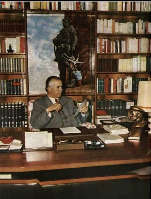 Enver Hoxha in his office, 1980s; Peoples Socialist Republic of Albania : r/PropagandaPosters