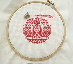 Customize and personalise your desktop,. Hd Wallpaper Red And White Cross Titch Decor On Top Of White Textile Cross Stitch Wallpaper Flare