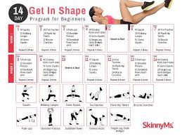 14 Day Get In Shape Program For Beginners Skinny Ms Workout For Beginners Easy Workouts Get In Shape
