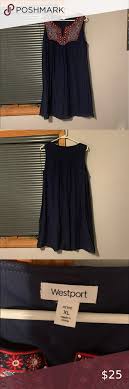Dress Barn Westport Navy Blue White Dress Nwot Never Wore Except To Try On It Says Petit In 2020 Sleeveless Dress Summer Blue And White Dress Dress Barn Dresses