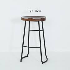 Metal kitchen stools with wooden seats for bar. Dzw Retro Kitchen Stools With Metal Legs High Stool Bar Stools Pure Wood Seat Breakfast Bar Height 45cm 55cm 65cm 75cm For Kitchen Counter Bar 8 Smooth And Strong Buy Online In Guam At Guam Desertcart Com