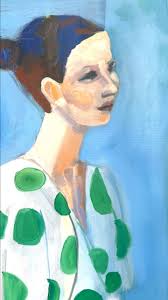 Recycled an old painting. It’s like carving a face out of the blue. ,  #figurativeart #painting #artprocess