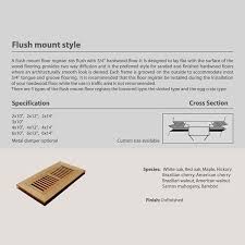 Welland 2 Inch X 10 Inch Red Oak Wood Vent Cover Floor Register Louvered With Frame Flush Mount Unfinished Home Ki Red Oak Wood Floor Registers Vent Covers