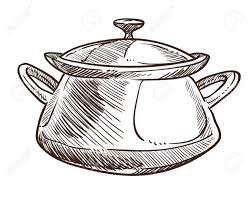Learn how to draw saucepan pictures using these outlines or print just for coloring. Cooking Pan With Handles And Cap Monochrome Sketch Outline Vector Royalty Free Cliparts Vectors And Stock Illustration Image 124448178