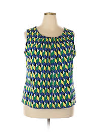 Details About Kasper Women Green Sleeveless Top 2 X Plus