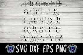 Download Split Fancy Letter Monogram Set Of 26 Svg Dxf Eps Png 80890 Monograms Design Bundles