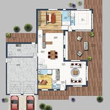 Maison Individuelle Cubique Grands Volumes Avec Enduit Bi Colore Blanc Et Gris A Haus Ideen House Plans House Floor Plans Small House Plans