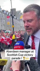Aberdeen Manager Celebrates Scottish Cup Victory Parade