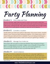 Birthday Party Planning Checklist Download The Complete Perfect Party Planning Checklist And Guide Use These Worksheets Tips A Party Planning Checklist Birthday Party Favors Baby Shower Menu