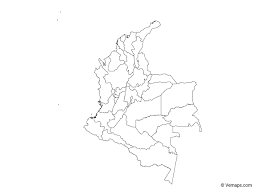 Colombia map isolated on transparent background. Outline Map Of Colombia With Departments Free Vector Maps Colombia Map Map Map Vector