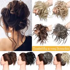 A pretty (and pretty big) hairstyle that's 90% waves and 10% braids. Messy Hair Bun Chignons Synthetic Hair Extensions Wavy Donut Updo Scrunchy Curly Hairpieces Light Auburn To Brown Buy Online In Aruba At Aruba Desertcart Com Productid 111762010