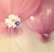 Inflate Ballon Cover With Tulle Tie Flower Around Bottom Beautiful And Easy Girl Shower Girl Baby Shower Baby Shower