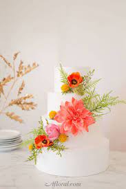 How To Put Silk Flowers On A Wedding Cake Floral Cake Topper Wedding Cakes With Flowers Diy Wedding Cake Topper
