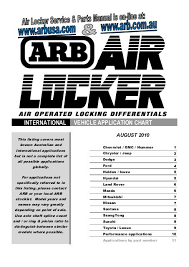 International Vehicle Application Chart Arb 4x4