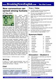 Breaking news wherever there's a story to be told. Breaking News English 2 Page Mini Lesson Coronavirus