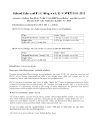Refund Rules And Tdr Filing Wef 12 November 2015