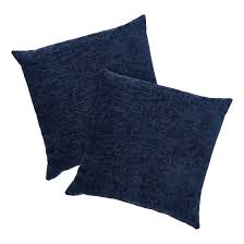Even today, navy blue bedding is a popular choice when an upscale and refined look and feel is desired in your bedroom. Mainstays Chenille Decorative Square Throw Pillow 18 X 18 Navy 2 Pack Walmart Com Walmart Com
