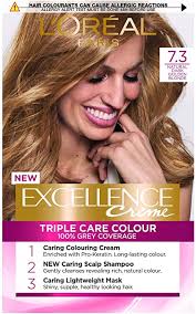 Occasionally, a hair dye allergy will cause anaphylaxis to occur. L Oreal Excellence Permanent Hair Colour 7 3 Dark Golden Blonde Amazon Co Uk Beauty