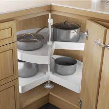 Ybm home bamboo wooden lazy susan turntable 18 by ybm home inc. Lazy Susans Hafele Kidney Lazy Susan 2 Shelf Set Kitchensource Com