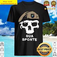 Us army rangers, cusseta, georgia. Vintage Army Ranger Regiment Sua Sponte Skull Tan Beret Shirt