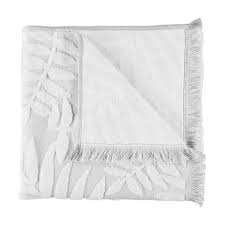 Peshtemal is a turkish traditonal cotton fabric. Jacquard Leaf Bath Towel Grey White Kmart
