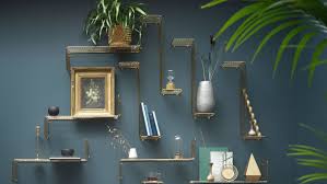 Svenshult Etagere Murale Doree Ikea Mur Vivant Murs Bleu Fonce Deco Entree Maison