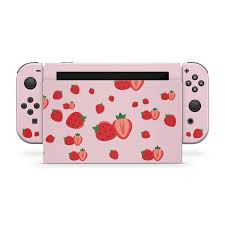 Cute Strawberry Nintendo Switch Skin Pink Switch Skin Full Etsy Cute Strawberry Nintendo Switch Nintendo Switch Case
